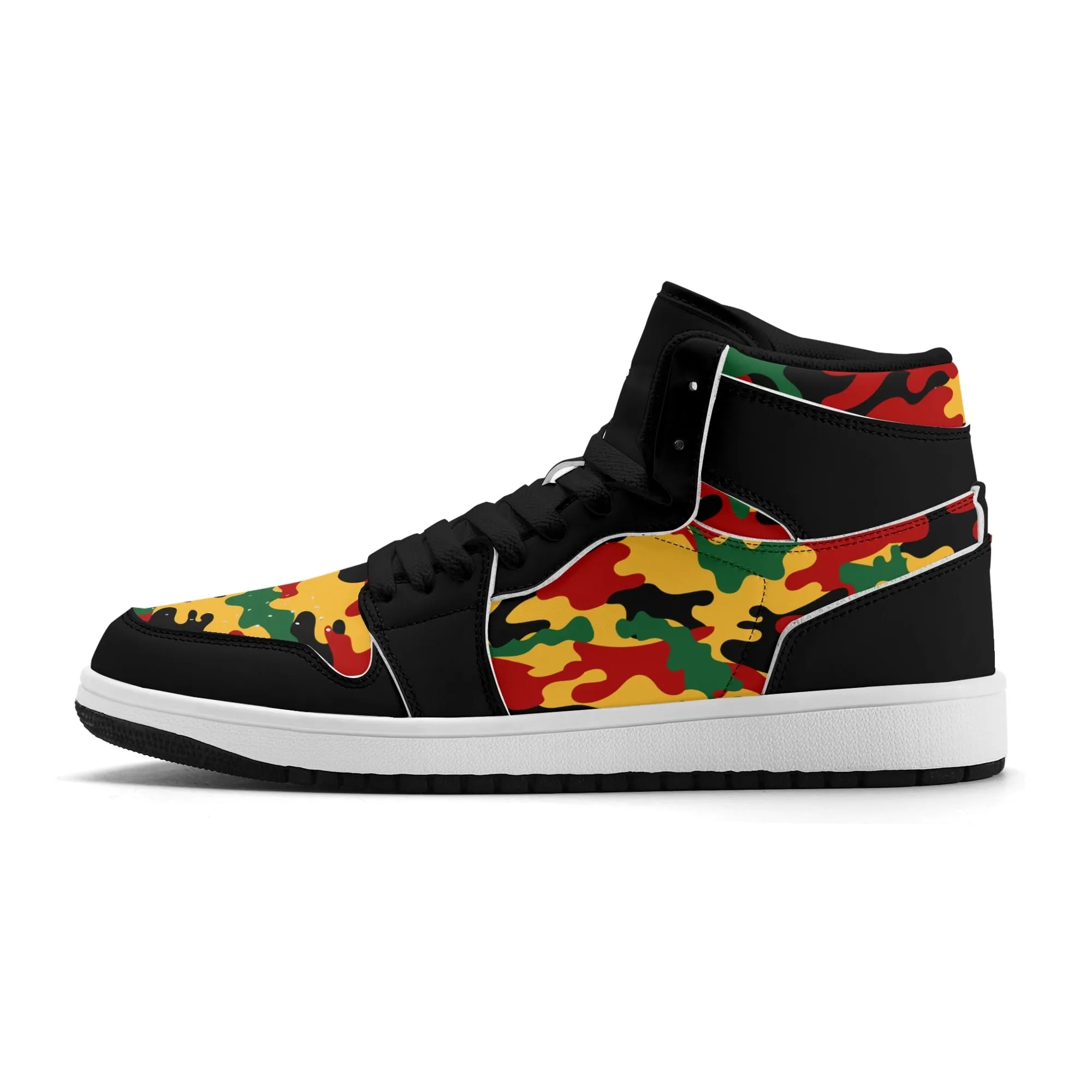 Rasta Shoes - Camo Basketball Sneakers