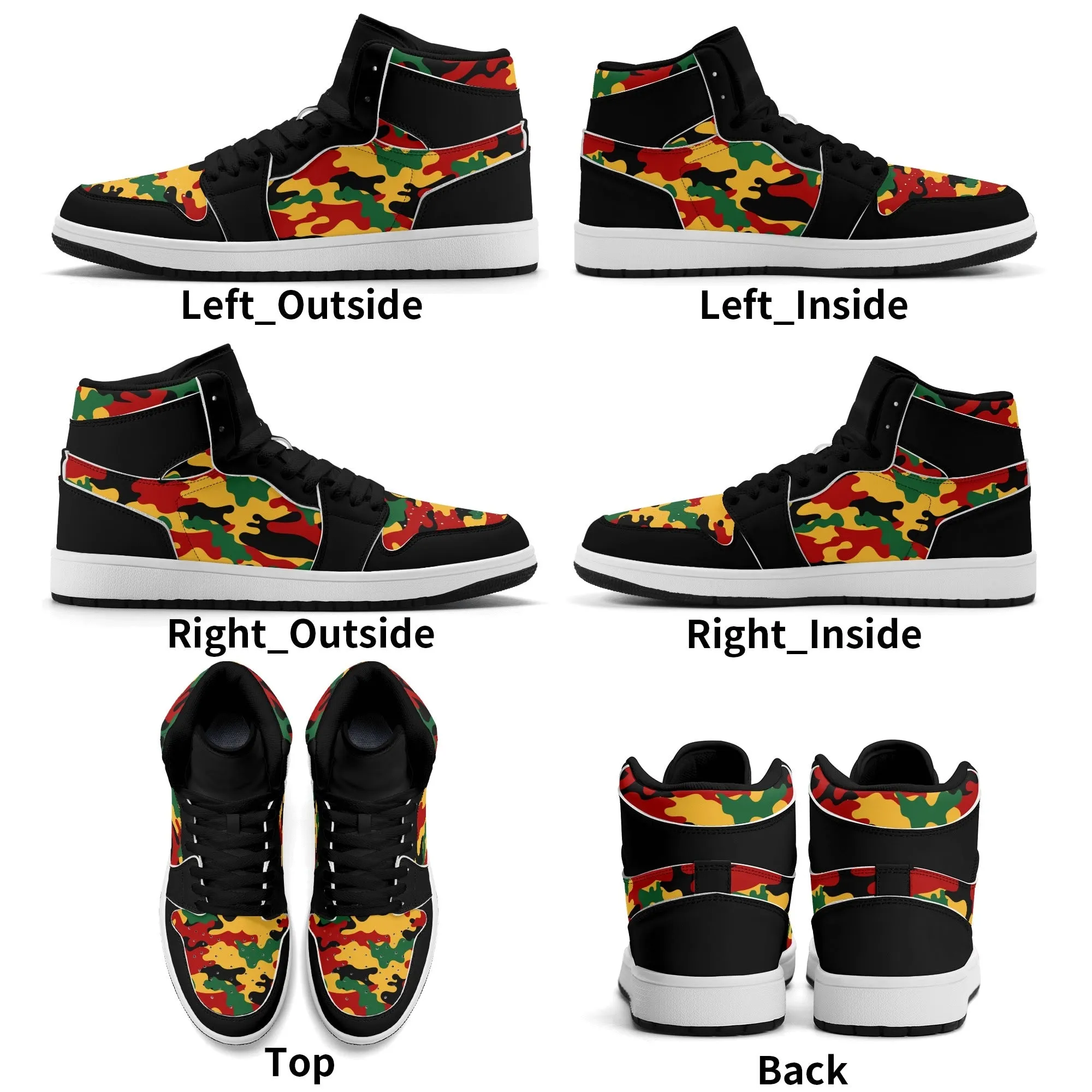 Rasta Shoes - Camo Basketball Sneakers