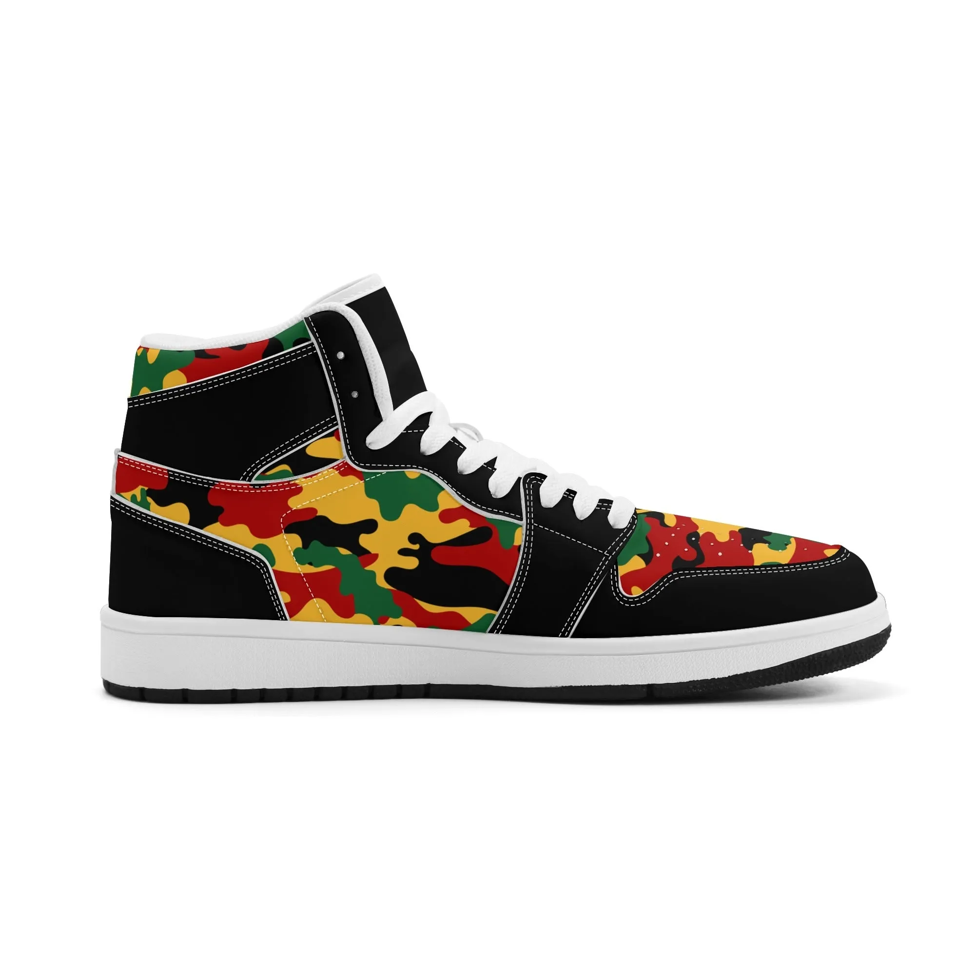 Rasta Shoes - Camo Basketball Sneakers