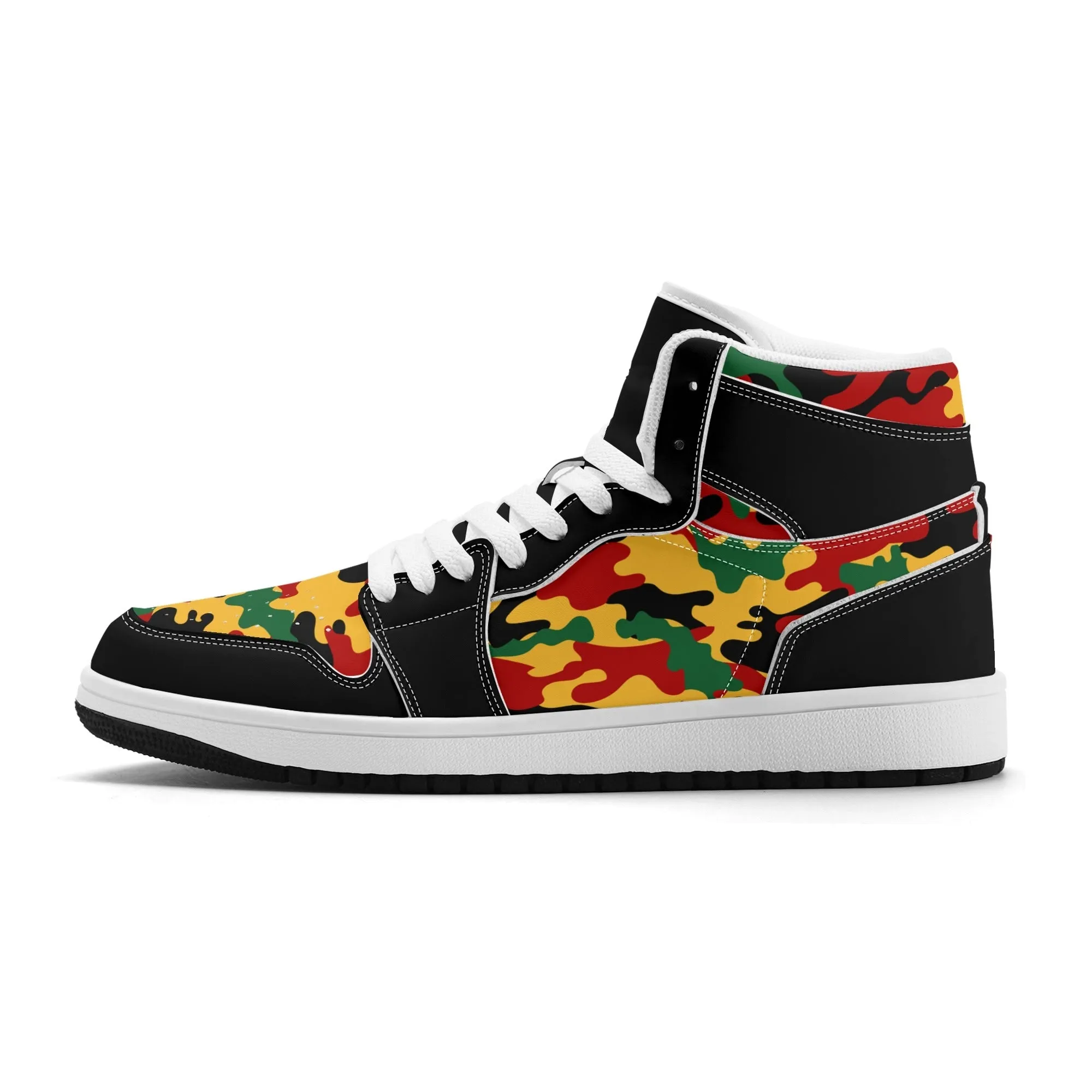 Rasta Shoes - Camo Basketball Sneakers