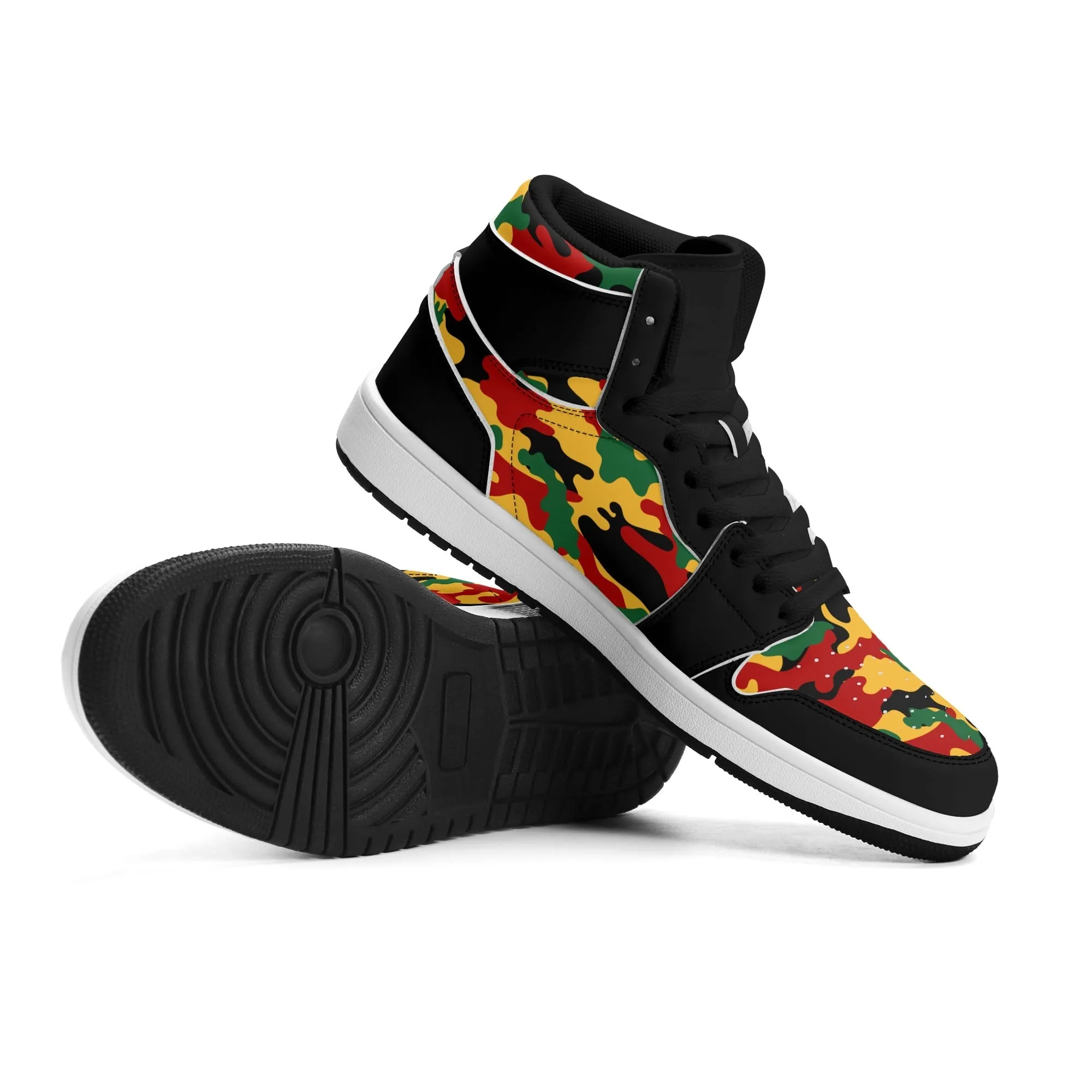 Rasta Shoes - Camo Basketball Sneakers
