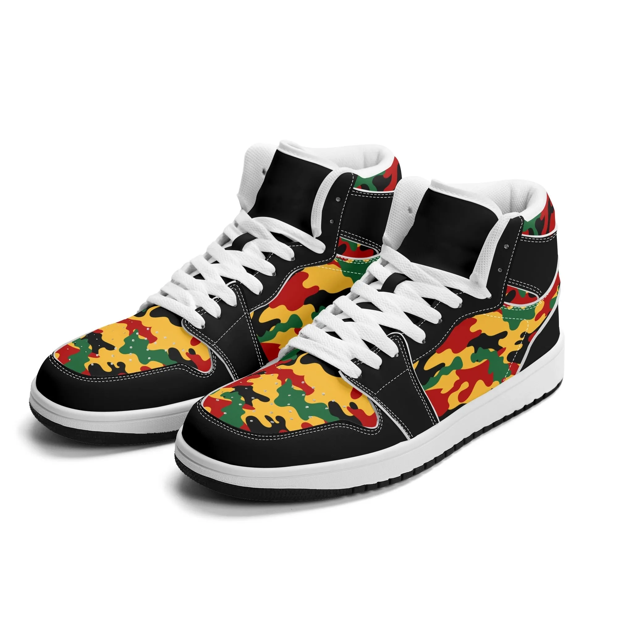 Rasta Shoes - Camo Basketball Sneakers
