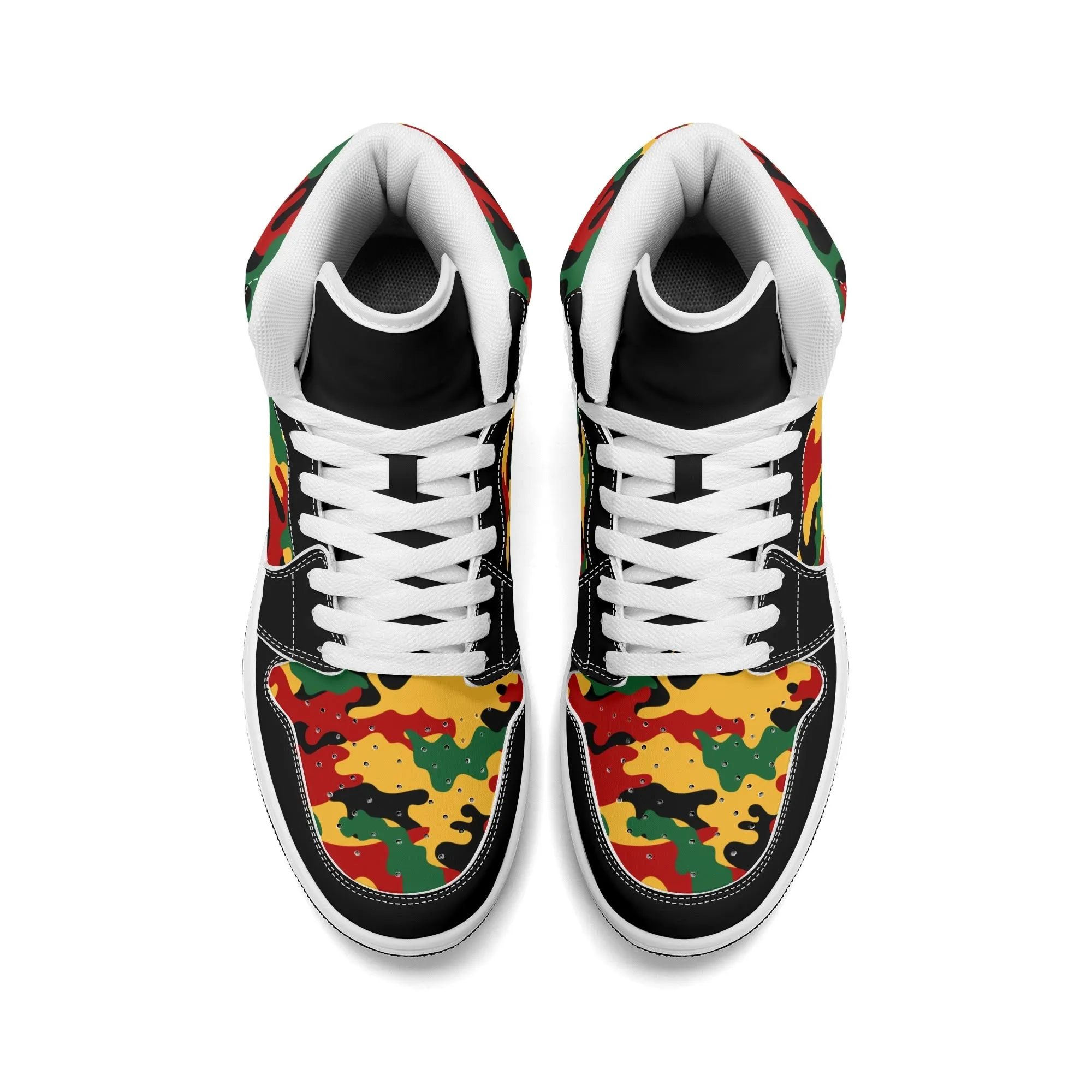 Rasta Shoes - Camo Basketball Sneakers