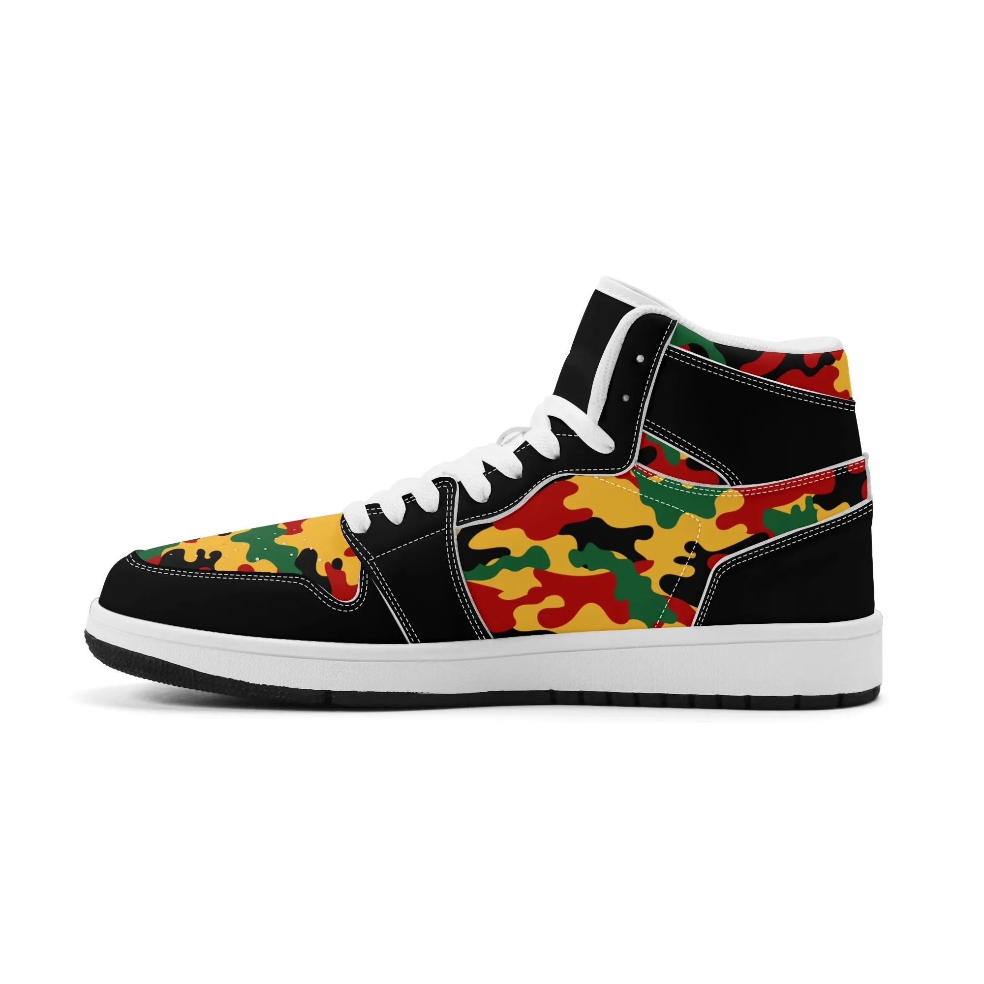 Rasta Shoes - Camo Basketball Sneakers