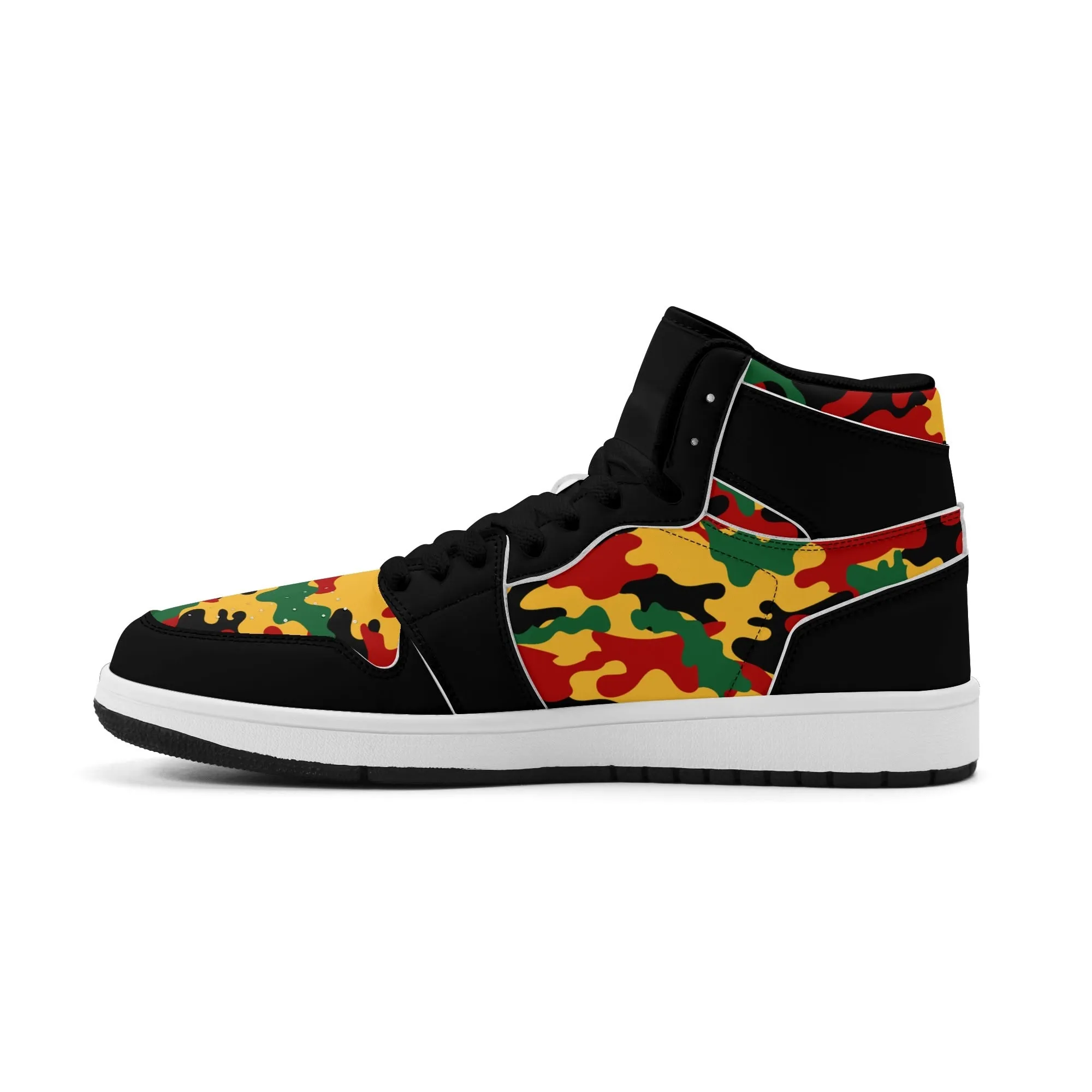 Rasta Shoes - Camo Basketball Sneakers