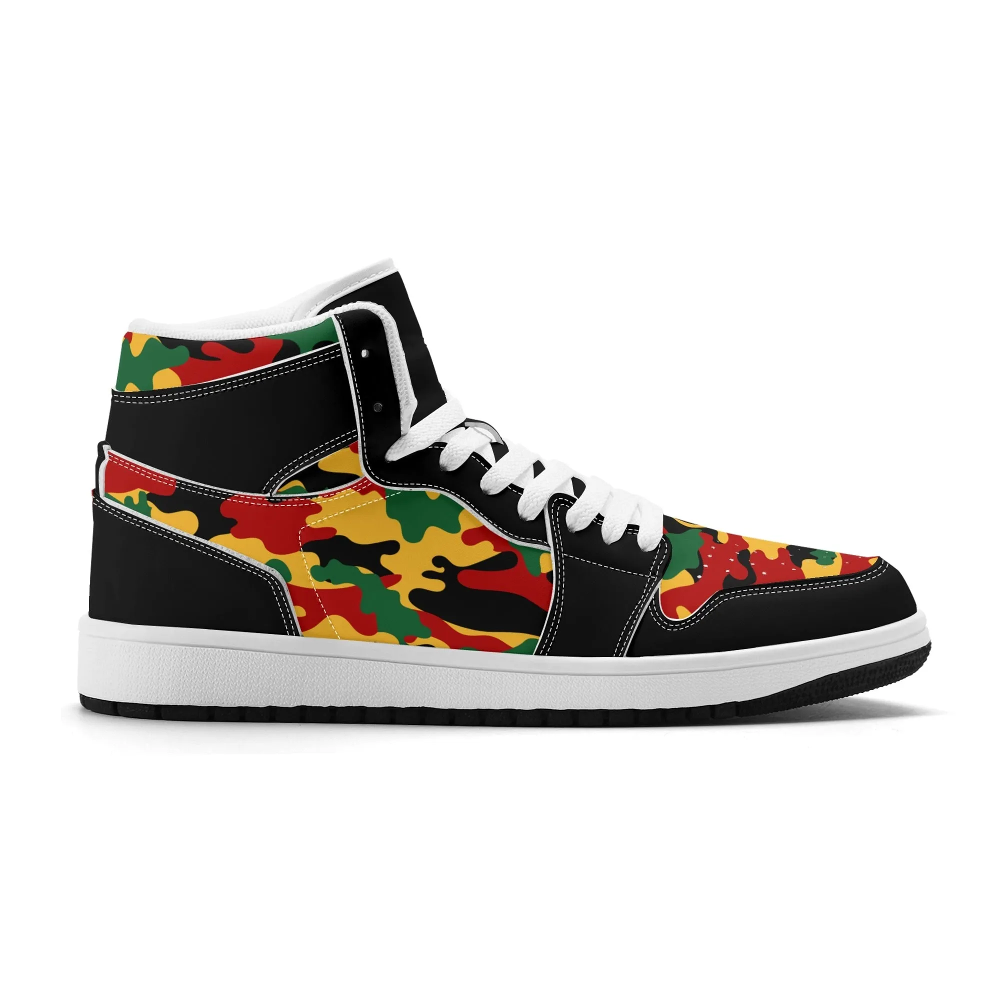 Rasta Shoes - Camo Basketball Sneakers