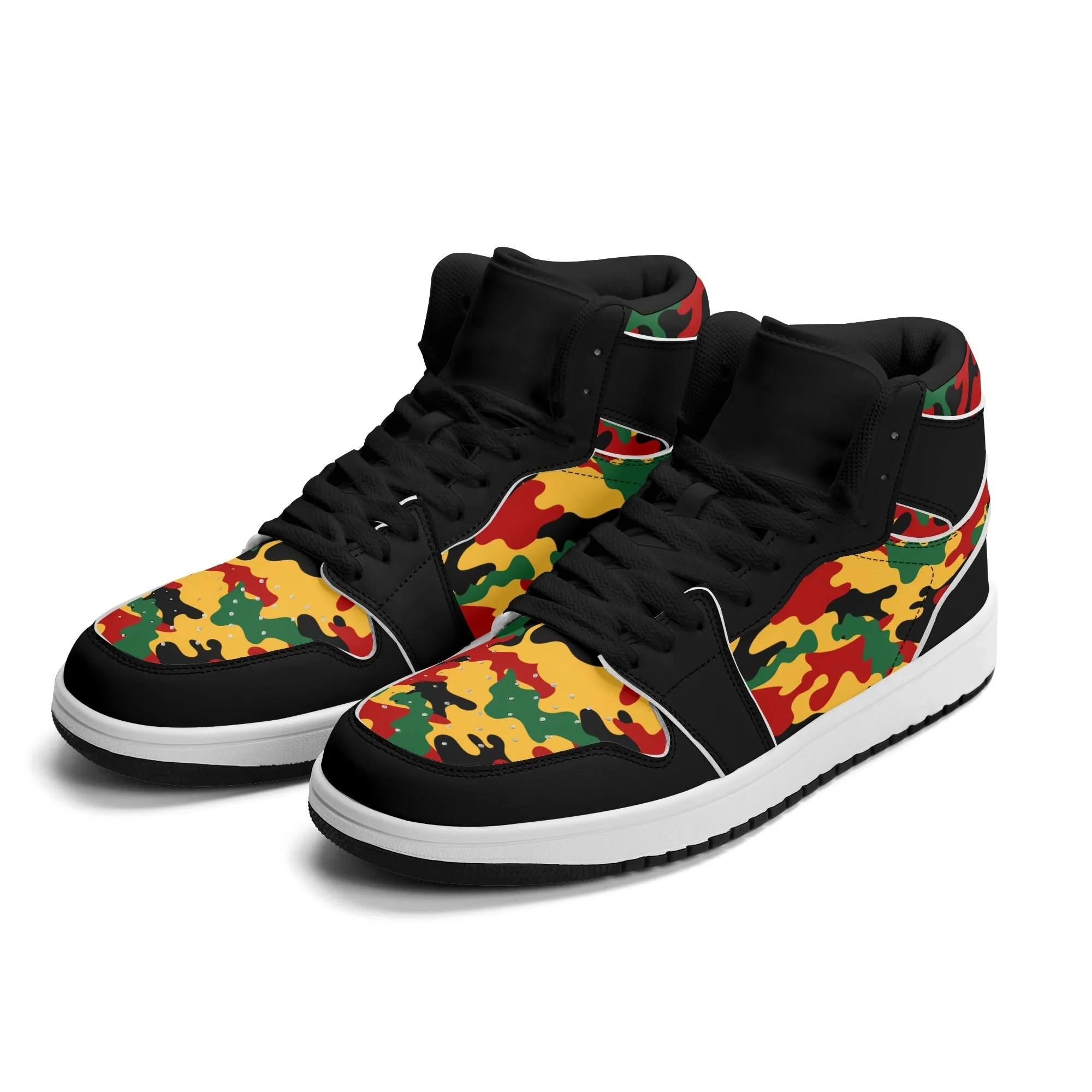 Rasta Shoes - Camo Basketball Sneakers