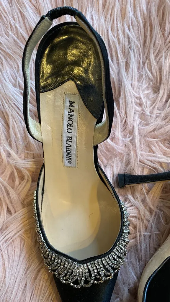 Rhinestone Pointed Slingbacks