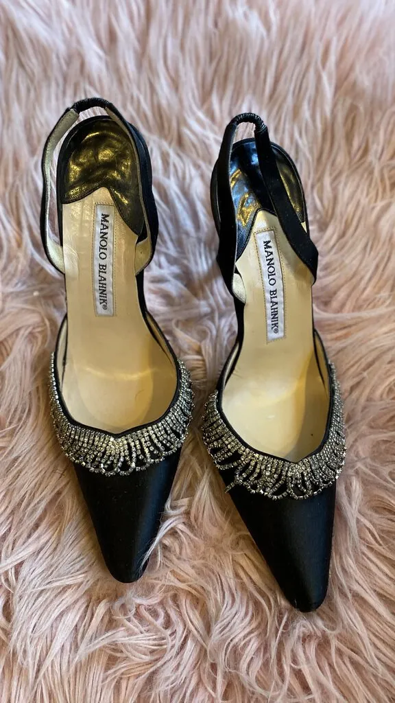 Rhinestone Pointed Slingbacks