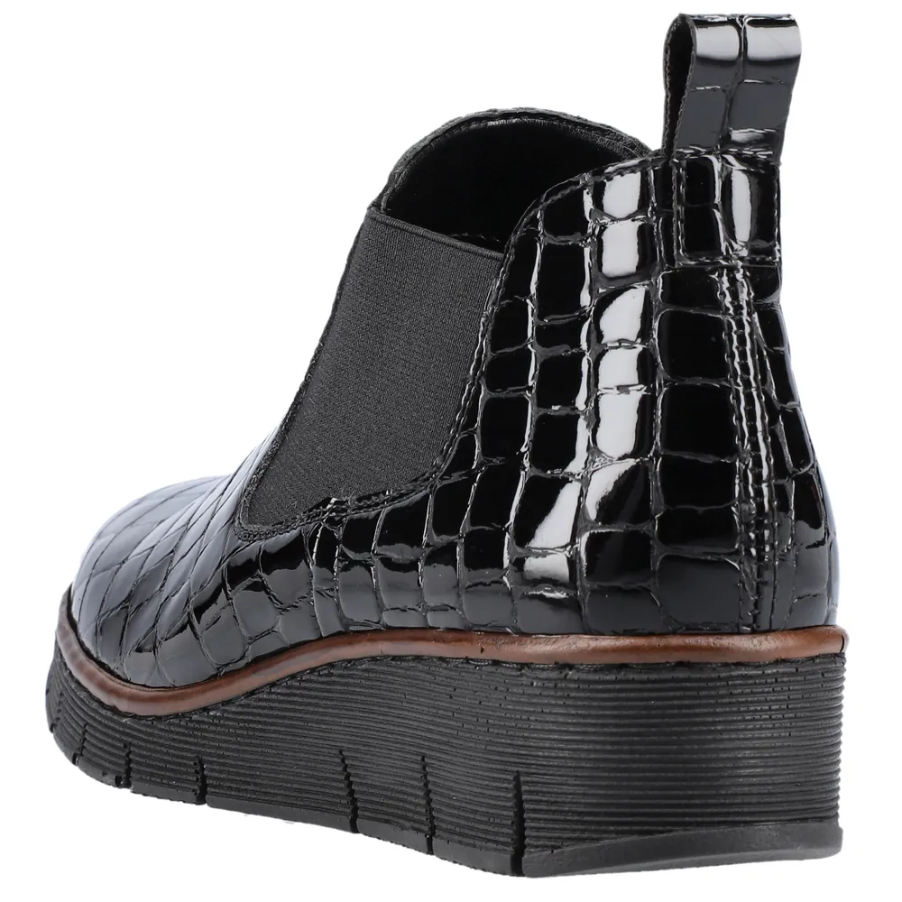 Rieker 53794-01 (Wonder) Black Patent Boots