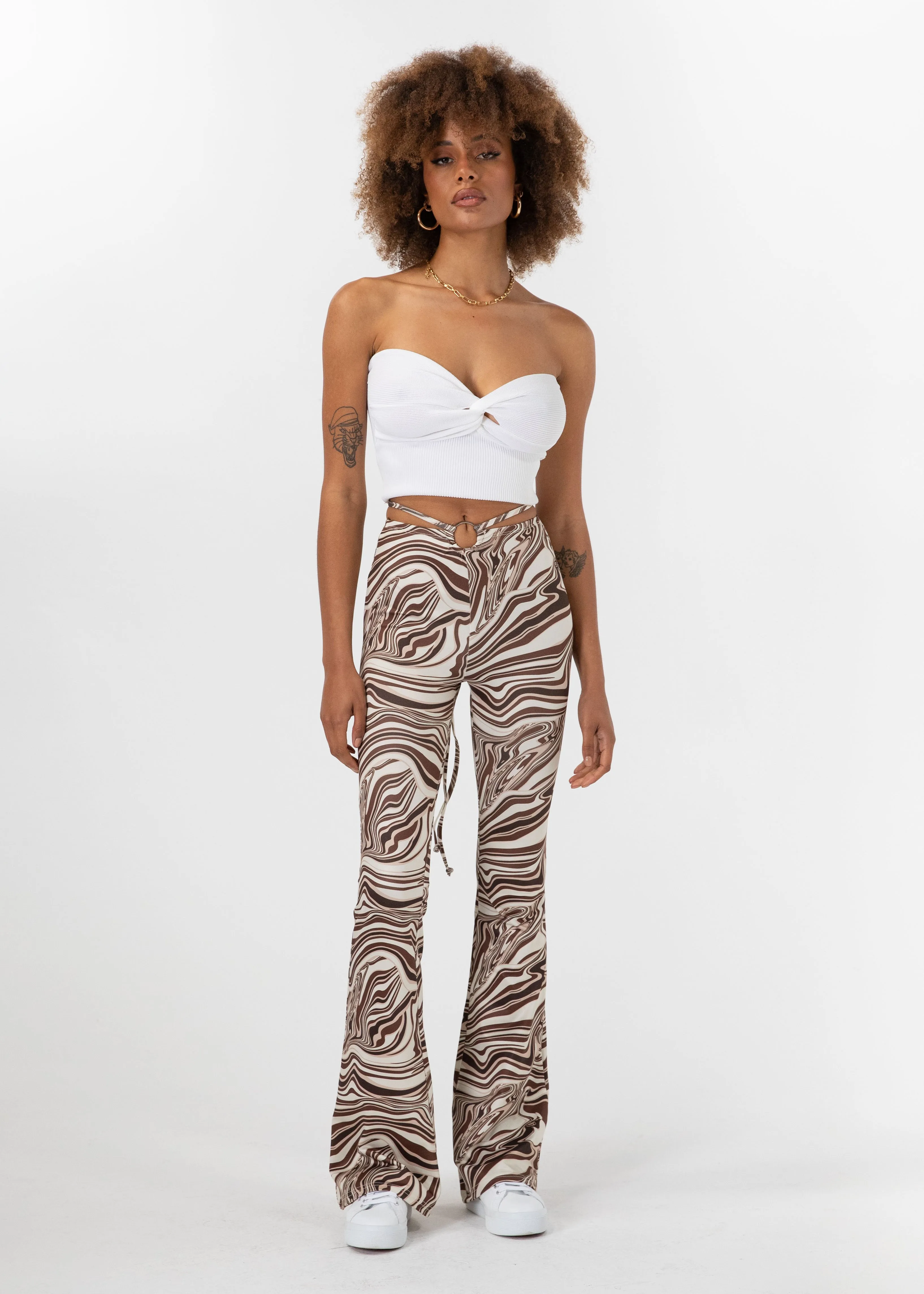 Romare Flare Pants - Choc Swirl