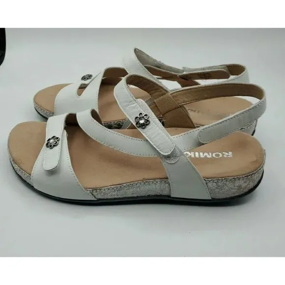 Romika Women's Leather Strappy Sandal Comfort Shoe White Size 41