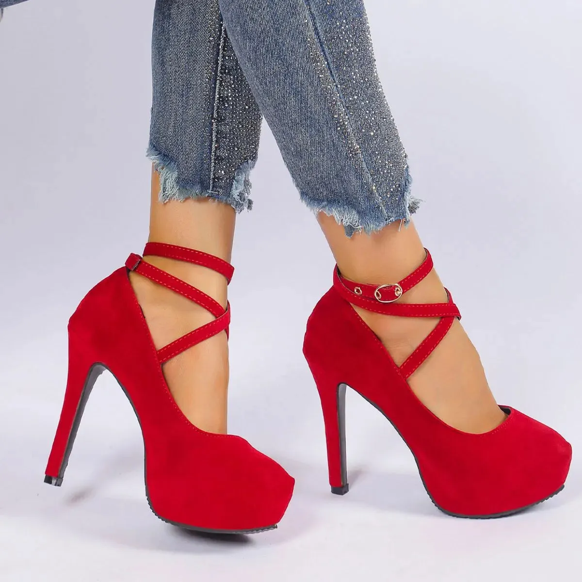 Round Toe Stiletto Pumps