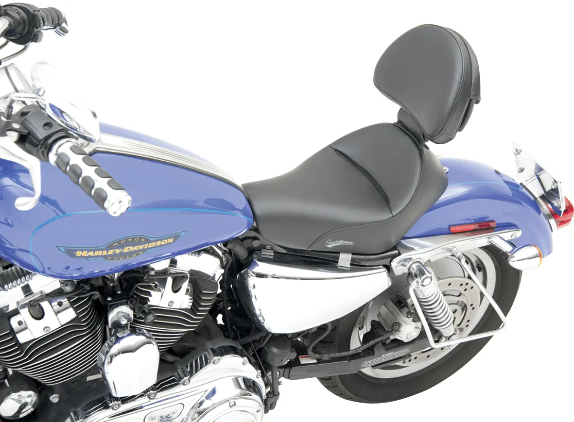 Saddlemen 807-03-0041 Renegade Heels Down Solo Seat with Driver Backrest without Studs