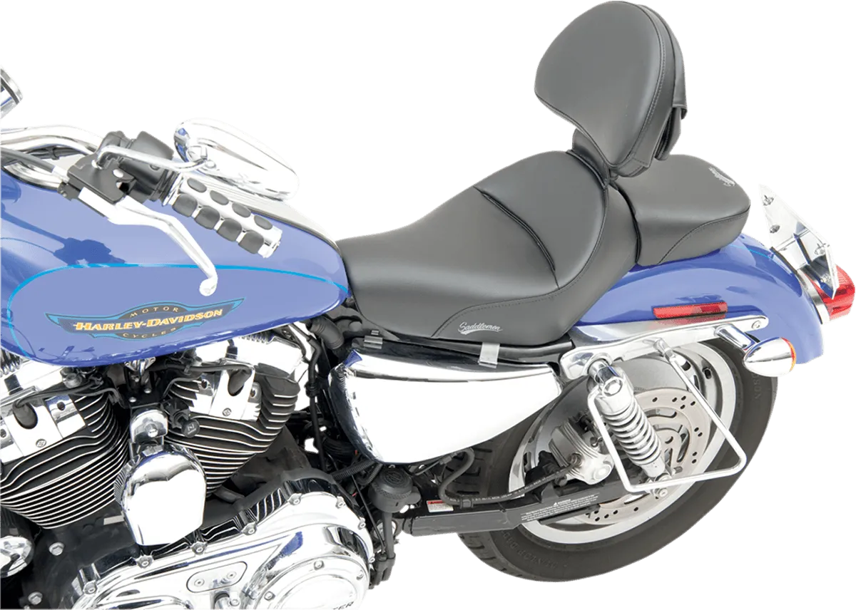 Saddlemen 807-03-0041 Renegade Heels Down Solo Seat with Driver Backrest without Studs
