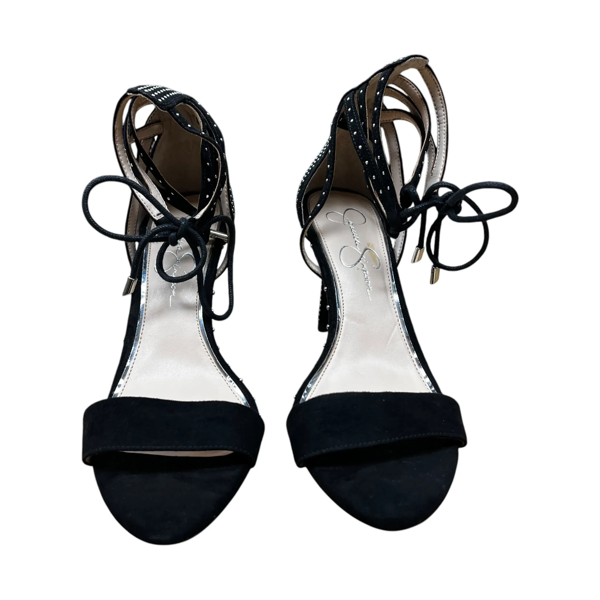 Sandals Heels Stiletto By Jessica Simpson In Black, Size:8.5
