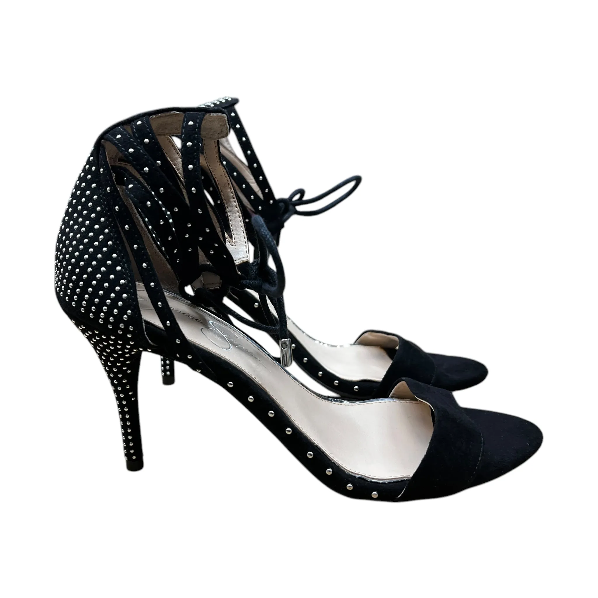 Sandals Heels Stiletto By Jessica Simpson In Black, Size:8.5