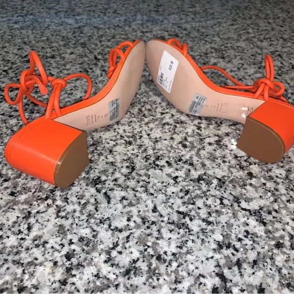 SCHUTZ Evereve New in Box Binky Mid Strappy Heel Sandal in Orange Size 10