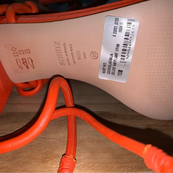 SCHUTZ Evereve New in Box Binky Mid Strappy Heel Sandal in Orange Size 10