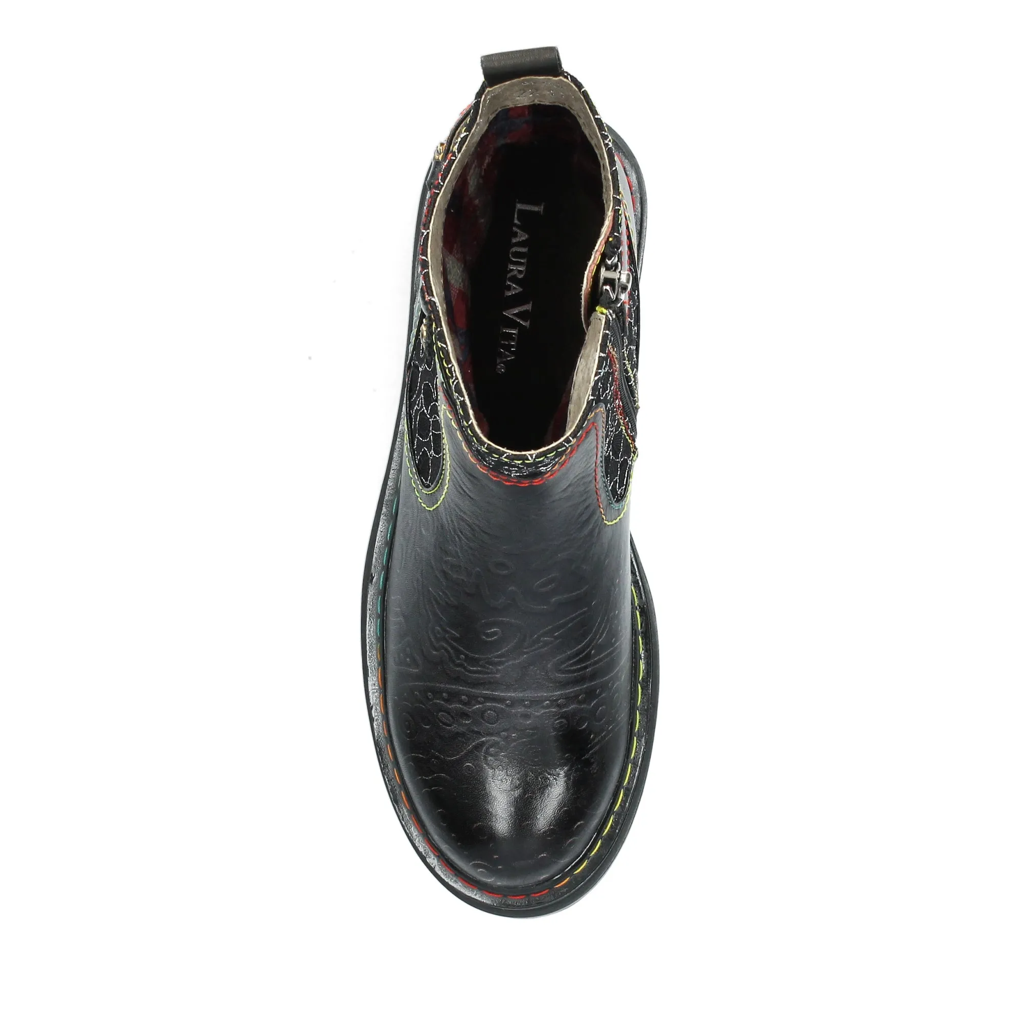 SIZE 3/36* Embossed Ankle High Kandyo 0123 Black Boots