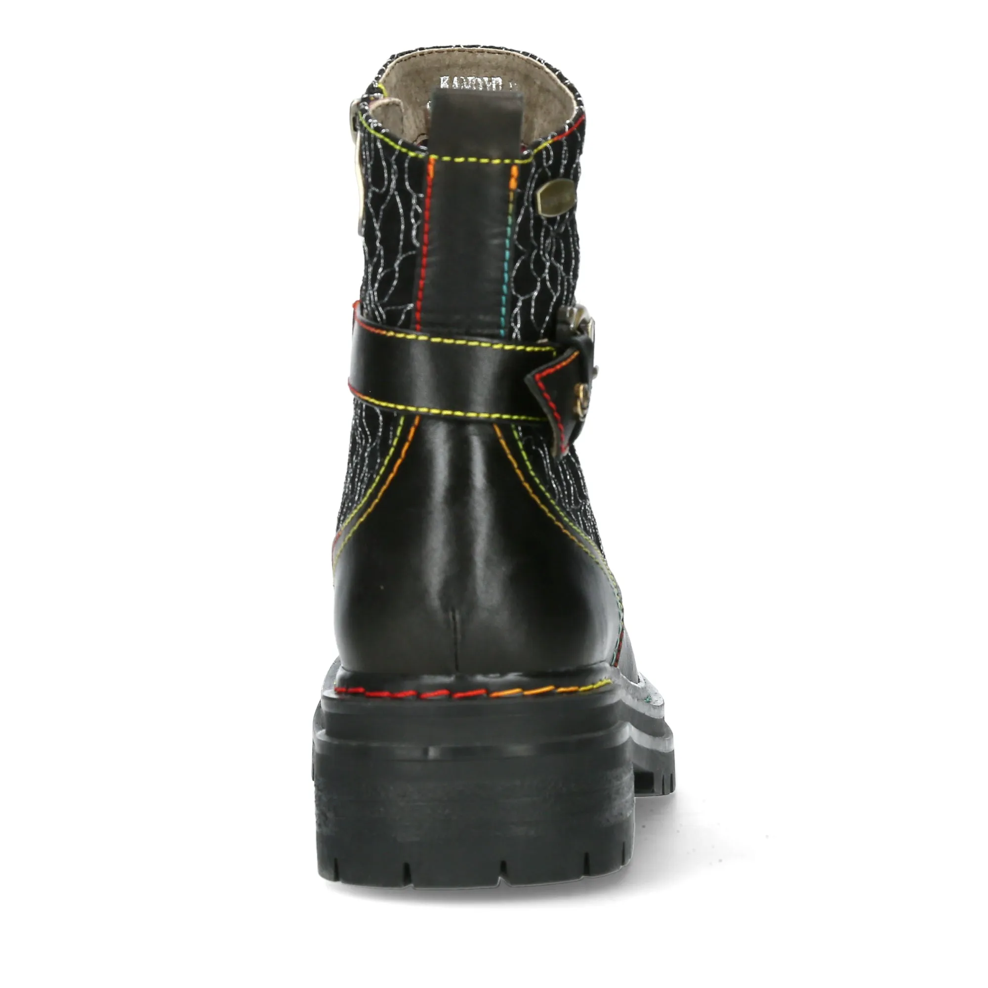SIZE 3/36* Embossed Ankle High Kandyo 0123 Black Boots