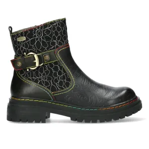 SIZE 3/36* Embossed Ankle High Kandyo 0123 Black Boots