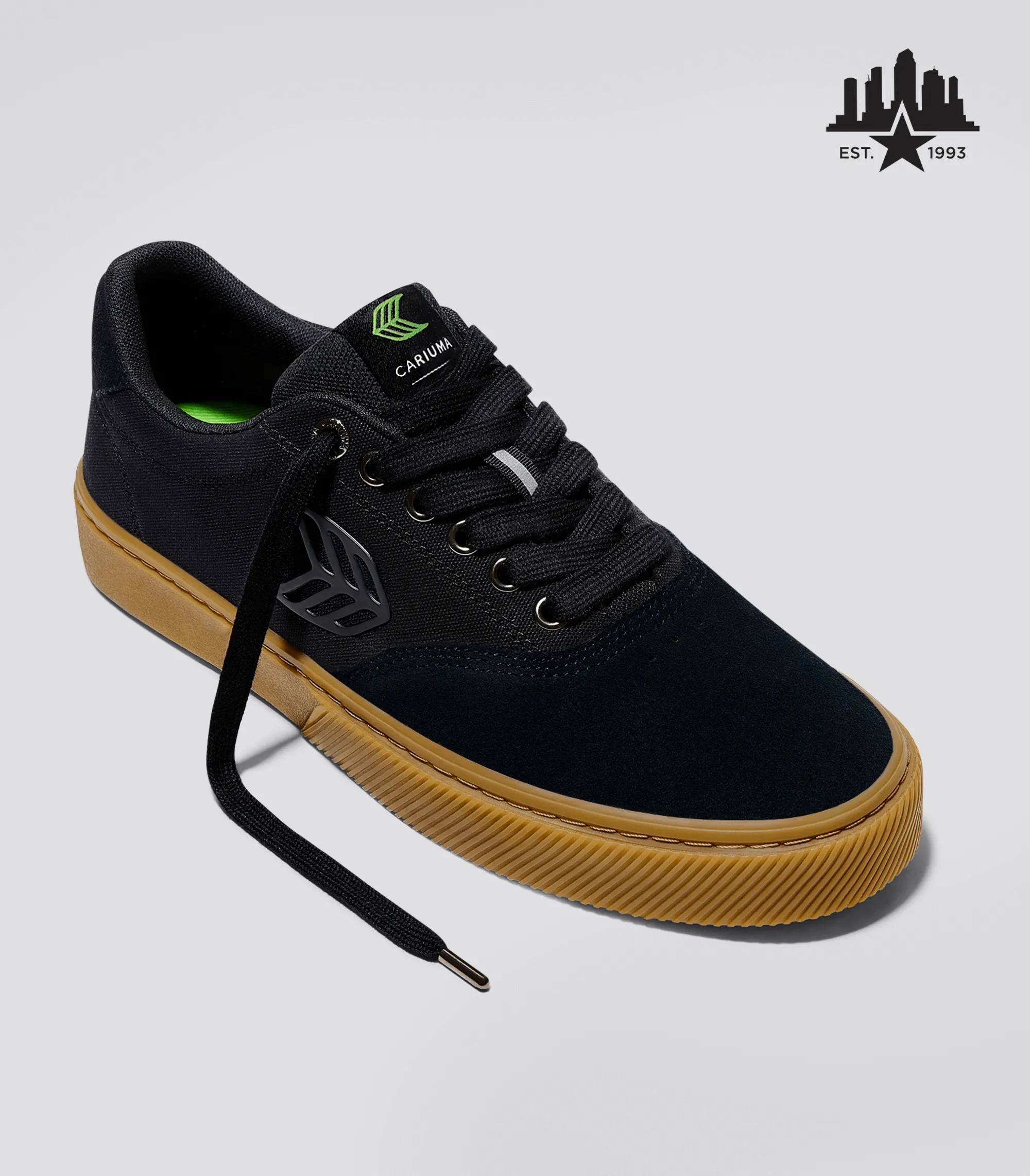 Skatepark of Tampa NAIOCA PRO Gum Black Suede and Canvas Black Logo Sneaker Men