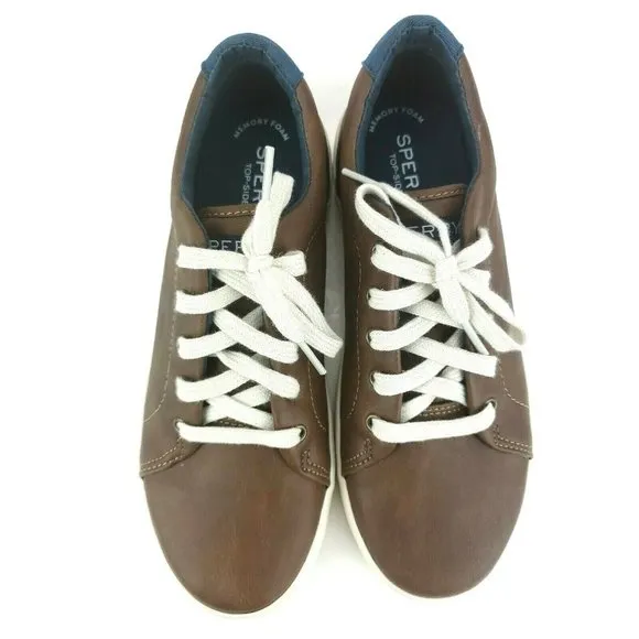SPERRY BOYS TUCK LTT - DARK BROWN Size 4 M Lace Up