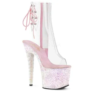 SS-Unicorn-1018C Platform Ankle Boot | Clear Vinyl