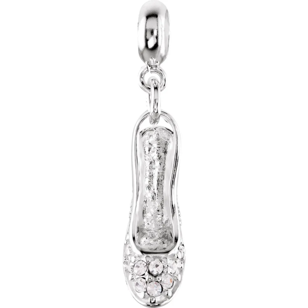 Sterling Silver 12x6.6mm Kera Crystal Stiletto Charm