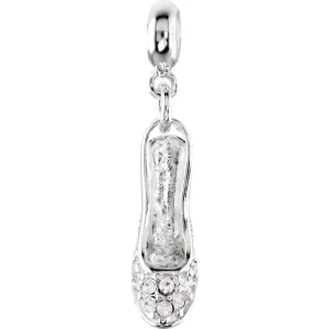 Sterling Silver 12x6.6mm Kera Crystal Stiletto Charm