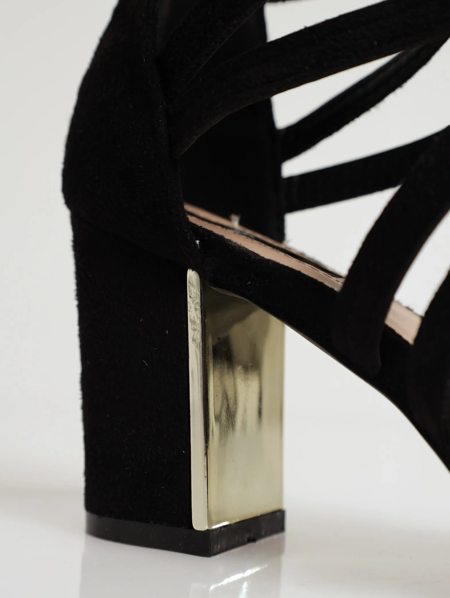 Strappy Block Heel - Black