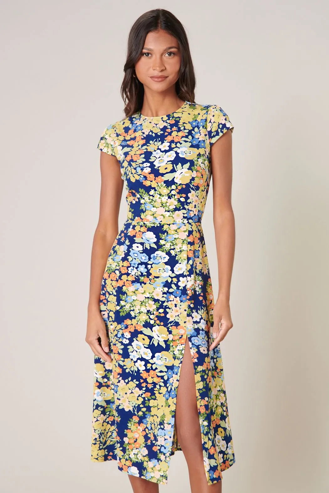 SUGARLIPS Toulon Floral Everbloom Cutout Midi Dress