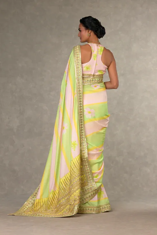 Summertime Sorbet Parijat Saree With Blouse Piece