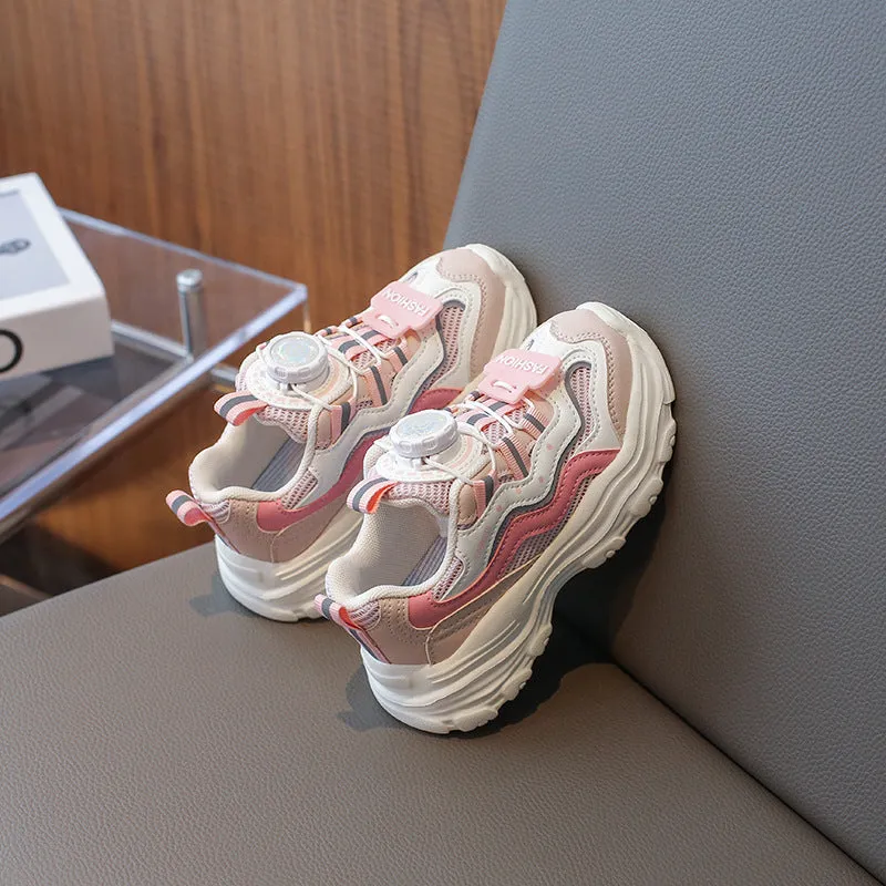 Swivel Buckle Sneakers - Pink
