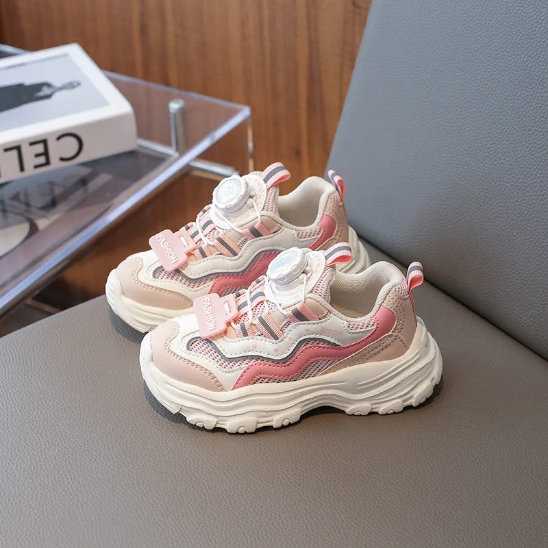 Swivel Buckle Sneakers - Pink