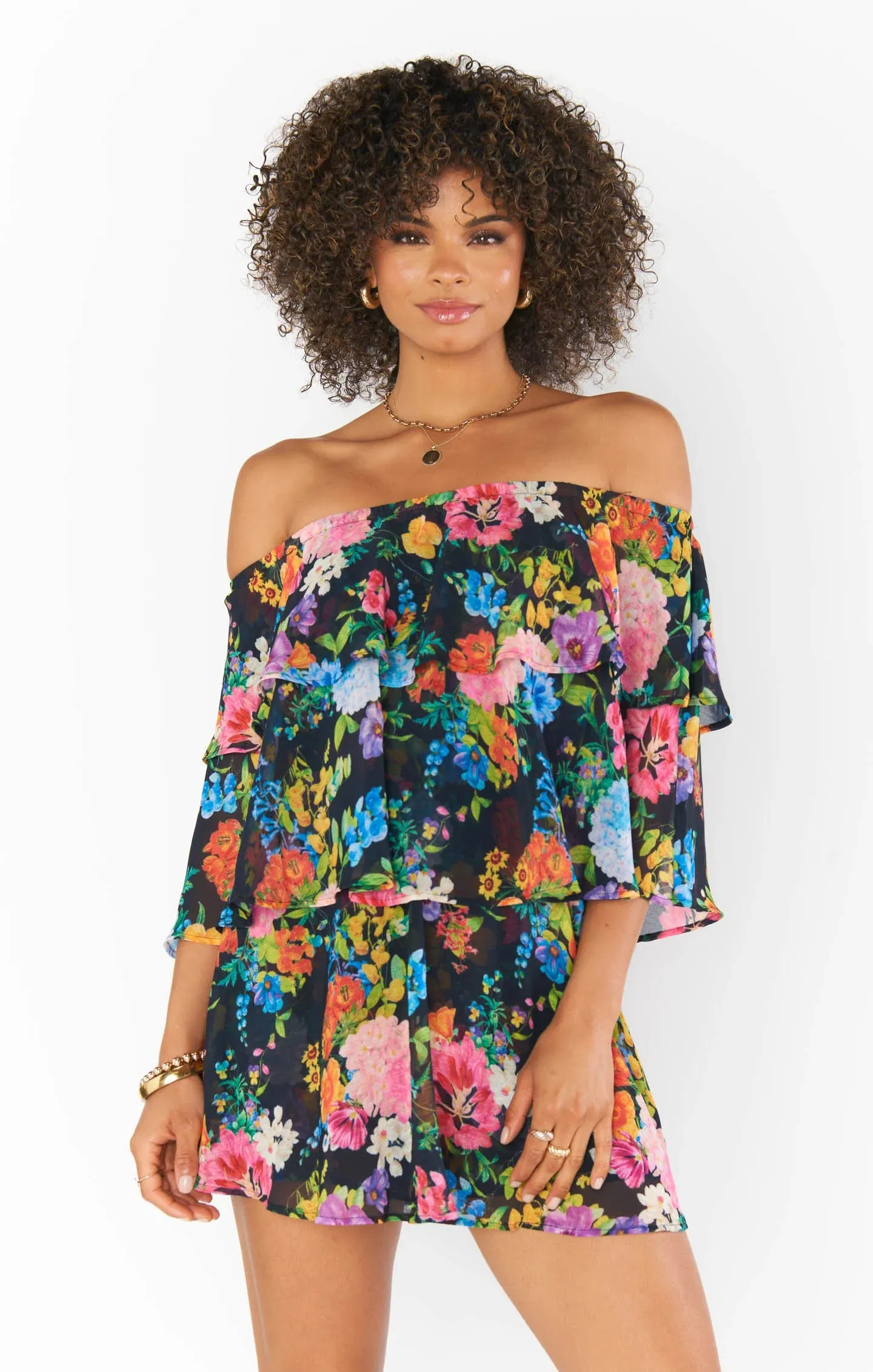 Triple Decker Romper - Midnight Floral