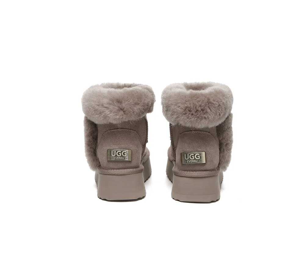 UGG Boots Women Sheepskin Wool Shearling Lined Mini Platform Kazzi