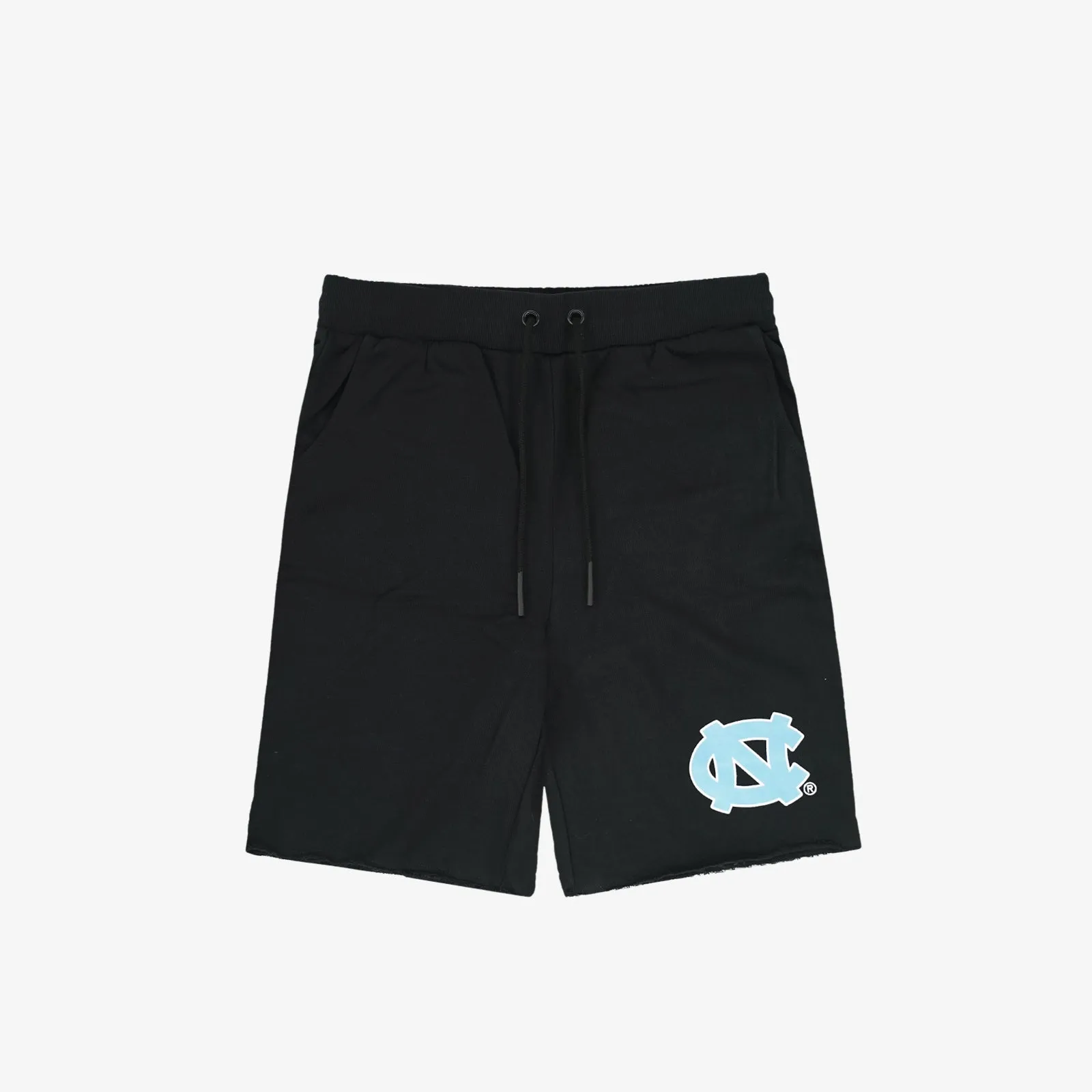 University Of North Carolina Tar Heels NCAA Raw Edge Fleece Shorts - Black