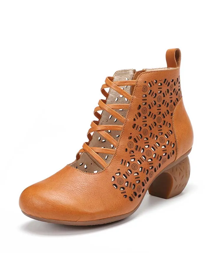 Vintage Handmade Roman Fashion Chunky Boots