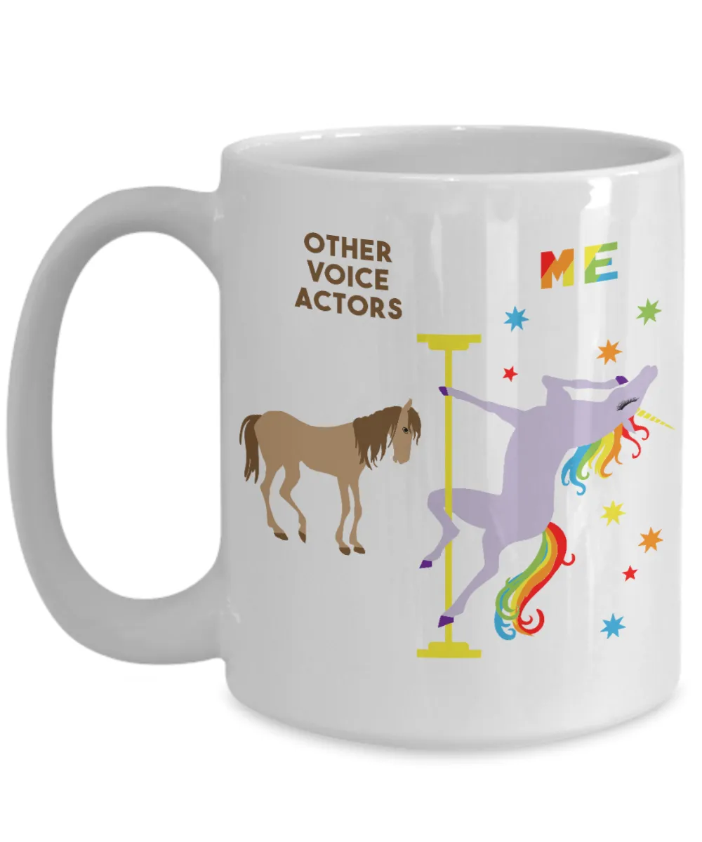 Voice Actor Gifts for Actors Mug Rainbow Unicorn Coffee Cup