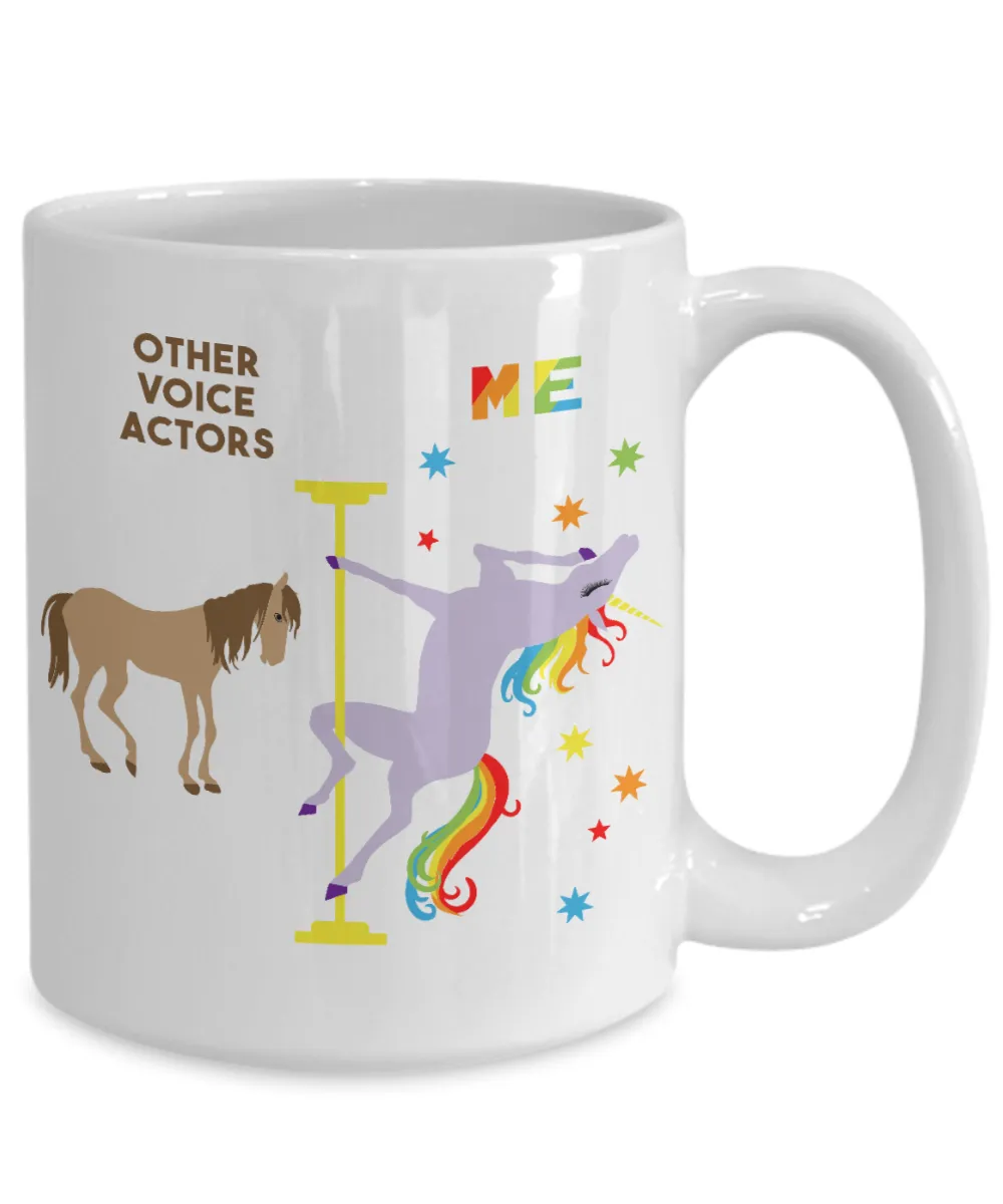 Voice Actor Gifts for Actors Mug Rainbow Unicorn Coffee Cup