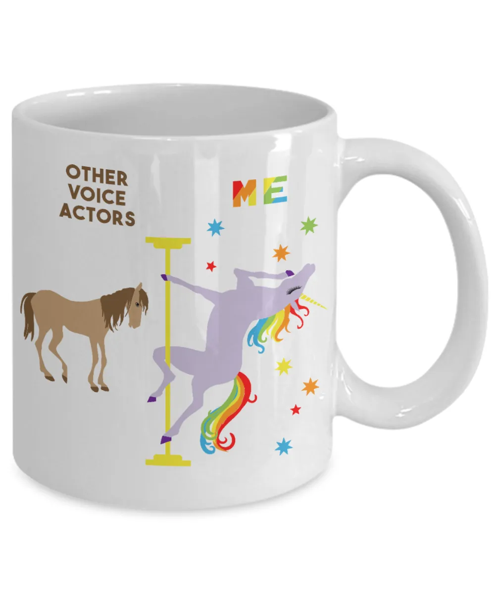 Voice Actor Gifts for Actors Mug Rainbow Unicorn Coffee Cup