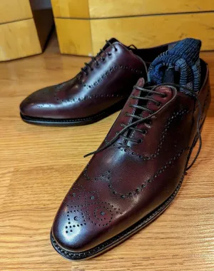 Whole Cut Brogue in Burgundy Box Calf