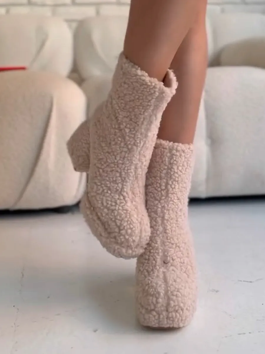 Winter Shearling Chunky Heeled Boots
