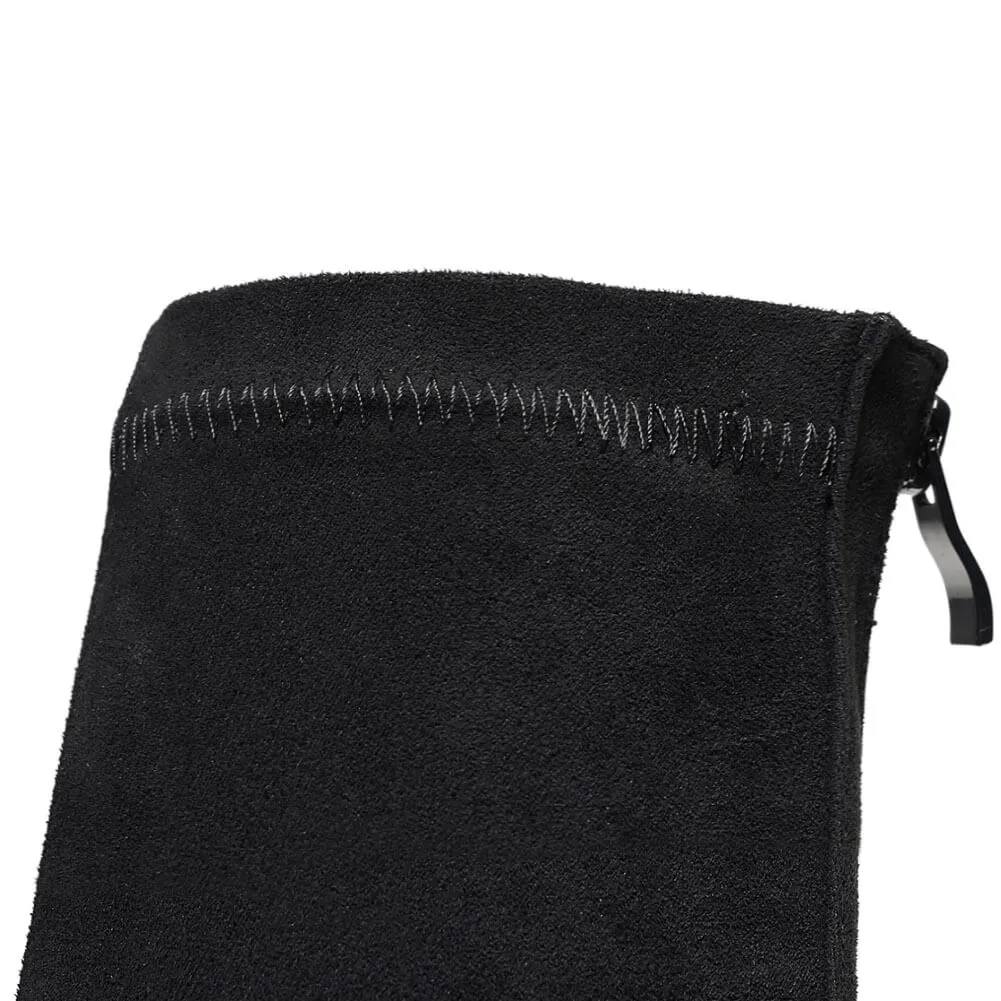 Women's Black Closed Toe High Heel Dance Boots