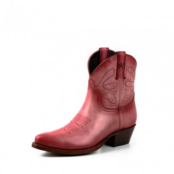 Women's Cowboy Boots or Ankle Boots Handcrafted Pink Leather 2374 Texanas