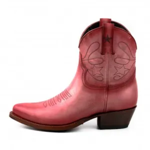 Women's Cowboy Boots or Ankle Boots Handcrafted Pink Leather 2374 Texanas