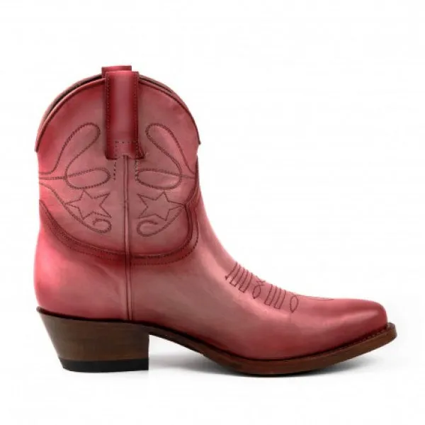 Women's Cowboy Boots or Ankle Boots Handcrafted Pink Leather 2374 Texanas