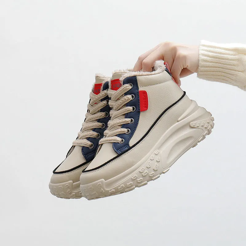 Women's Winter Lace-Up High Top Platform Sneakers